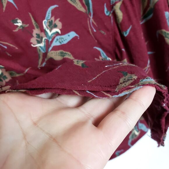 Free People Backless Top Womens M Burgundy Modal-Blend Boho Chic Earthy Flowy - Picture 6 of 11